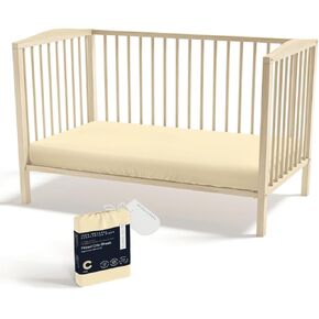 Olive + Crate Crib Sheets Luxury Eucalyptus Tencel, Naturally Organic Pure Ultra Soft and Breathable, Boys and Girls, Baby and Toddler, Deep Pockets, Basalt Blue (52 x 28)