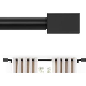 Gold Curtain Rods 28 to 48 Inches(2.3-4 Feet),5/8 inch Splicing Drapery Rods with Cuboid Style Design,Small Curtain Rods Set,Size: 18''-45'',Brass Gold