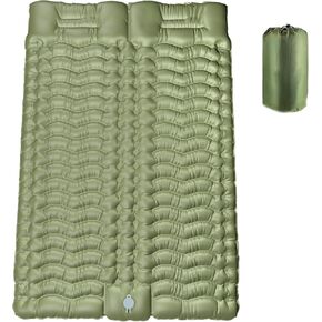 وسادة نوم مزدوجة للتخييم من جيرلونفيوري، سجادة نوم ذاتية النفخ مع مضخة قدم مدمجة، مرتبة هوائية مع وسائد، وسادة نوم للتخييم قابلة للطي للمشي لمسافات طويلة وحقائب الظهر والسفر (أزرق) in Kuwait