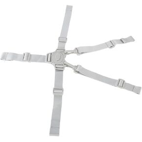 5 Point Baby Safety Harness, High Chair Straps 5 Point Harness Baby Safety Harness with Buckle for High Chairs, Strollers, Car Seats, Folding Baby Seats (Gray Button 5 Point Strap)