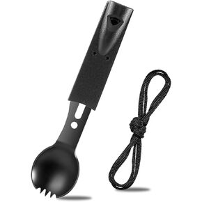 Multifunction Camping Flatware,8-In-1Camping Utensils for Hiking Camping Backpacking(Black) in Kuwait