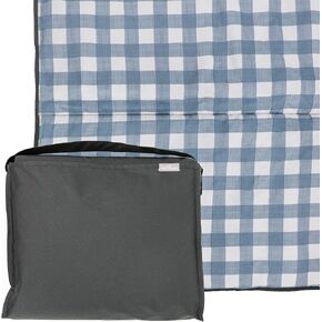Outdoor Adventure Blanket | Picnic Blue | Soft Pad with Shoulder Strap | Large outdoor blanket for baby play, picnics, beach trips, parks, machine wash, shoulder strap, pocket tote, and family uses. in Saudi Arabia