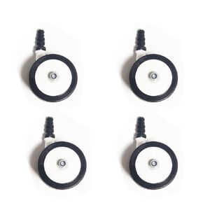 Baby Walker Wheels Replacement Parts, 2'' Plastic Rubber Wheels Casters, Removable, Safe for All Floors,Set of 4 (Black)
