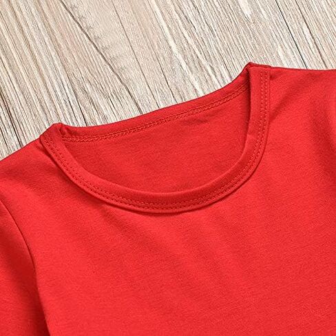 Toddler Baby Girl Valentine's Day Outfit Heart Print Long Sleeve T-Shirt Tops+Pants with Scarf Clothes Sets in Kuwait