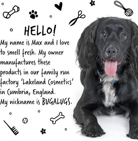 BUGALUGS رذاذ مزيل العرق للكلاب بالشوفان مع رائحة جوز الهند والليمون، رذاذ عطر للكلاب مع معادل للرائحة - مزيل رائحة كولونيا للكلاب نباتي يستخدم مع شامبو الشوفان in Kuwait