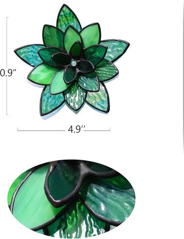 HAOSUM Artificial Succulents Plants Stained Glass Figurine,Realistic Fake Desk Plant - Faux Stained Glass Succulents Home Decor Gift for Mom in Saudi Arabia