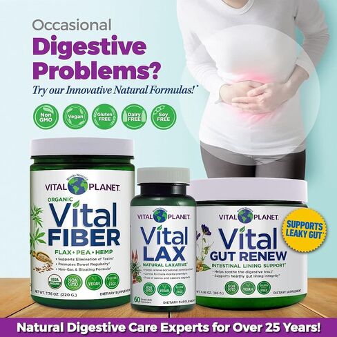Vital Planet - Vital Gut Renew Powder Supplement for Leaky Gut Repair with L-Glutamine, Marshmallow and Ginger Root, DGL Licorice Root and Organic Aloe Vera, L Glutamine 6000mg 6.88 oz in Saudi Arabia