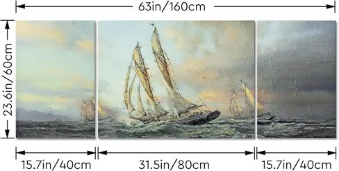 Inovative Impresshuns Wall Art Home Room Office Decor Living Room Canvas Framed Large Modern Artwork Abstract Navigator 3 Piece Blue Christmas 63‘’×23.6‘’ in Saudi Arabia