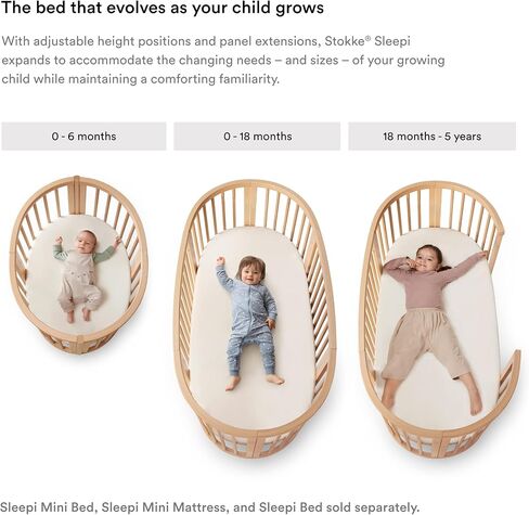 مرتبة Stokke Sleepi Mini، باللون الأبيض - طبقات من شبكة ثلاثية الأبعاد قابلة للتنفس من أجل نوم آمن - توفر الراحة والدعم للأطفال - قابلة للغسل in Kuwait