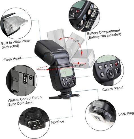 فلاش كاميرا GODOX TT600 Speedlite مع ناقل حركة لاسلكي مدمج 2.4 جيجا متوافق مع Canon Nikon Pentax Olympus والكاميرات الرقمية الأخرى in Saudi Arabia