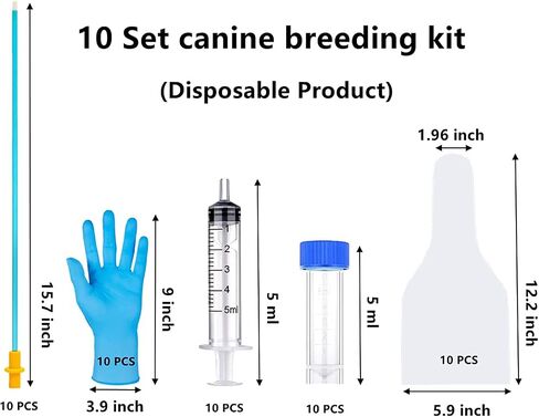 10 Set AI Artificial Insemination Dog Breeding Kit, Canine Breeding Kit, Dog Insemination Breeder Kit, Disposable Canine Artificial Insemination, Canine Breeding Supplies (11.8 inch) M in Saudi Arabia