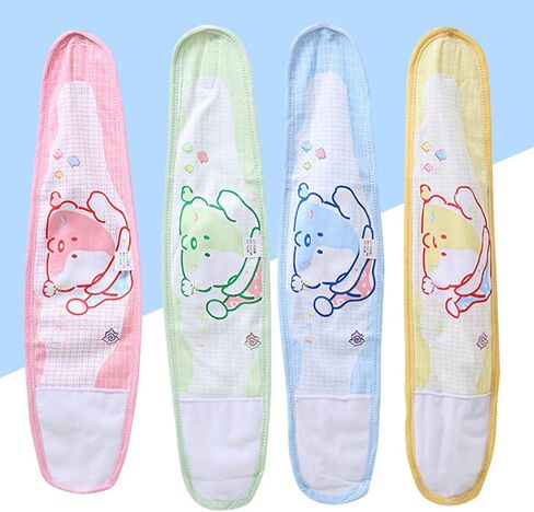 Artibetter 4pcs Baby Infant Umbilical Cord Adjustable Baby Cotton Belly Band Cartoon Soft Newborn Navel Belt Umbilical Cord Belly Band (Mixed Color) in Saudi Arabia