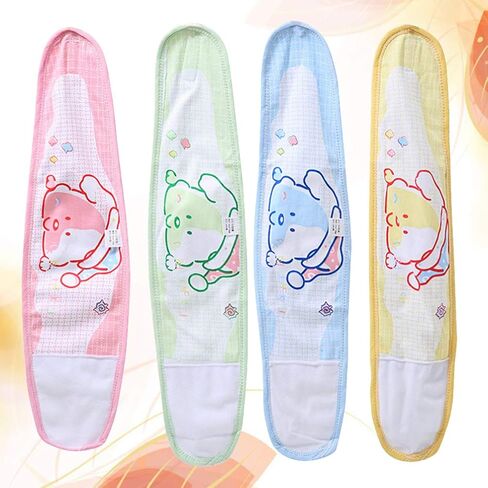 Artibetter 4pcs Baby Infant Umbilical Cord Adjustable Baby Cotton Belly Band Cartoon Soft Newborn Navel Belt Umbilical Cord Belly Band (Mixed Color) in Saudi Arabia