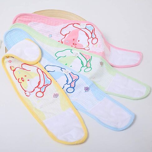 Artibetter 4pcs Baby Infant Umbilical Cord Adjustable Baby Cotton Belly Band Cartoon Soft Newborn Navel Belt Umbilical Cord Belly Band (Mixed Color) in Saudi Arabia