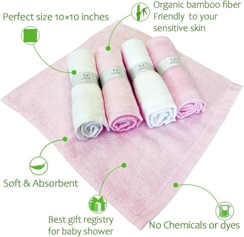 قماش الوجه الفاخر من ألياف الخيزران من إلفيس - مناديل ناعمة للبشرة الحساسة للأطفال والكبار - ملابس غسيل عضوية مقاس 25.4 سم × 25.4 سم - منشفة وجه لإزالة المكياج قابلة لإعادة الاستخدام - مجموعة من 6 قطع (رمادي) in Kuwait