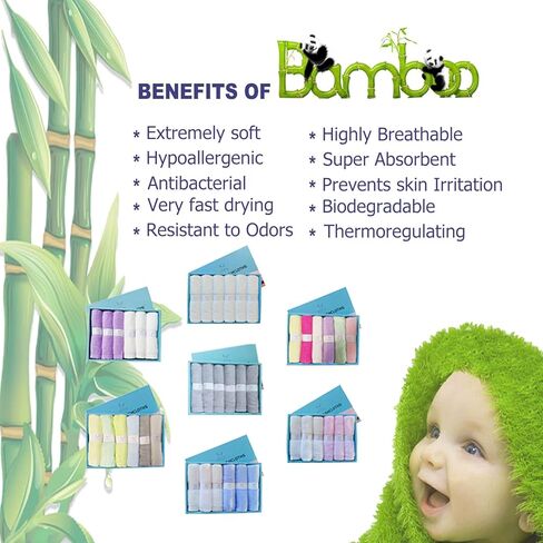 قماش الوجه الفاخر من ألياف الخيزران من إلفيس - مناديل ناعمة للبشرة الحساسة للأطفال والكبار - ملابس غسيل عضوية مقاس 25.4 سم × 25.4 سم - منشفة وجه لإزالة المكياج قابلة لإعادة الاستخدام - مجموعة من 6 قطع (رمادي) in Kuwait