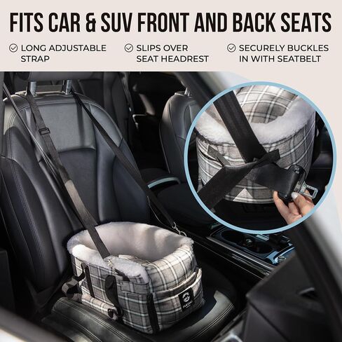 Dog Booster Seat - Center ArmRest Car Seat Lets Small Dogs or Pets Safely Ride in The Front, Back or Middle Seats of Cars or SUVs - Up to 13lbs in Saudi Arabia