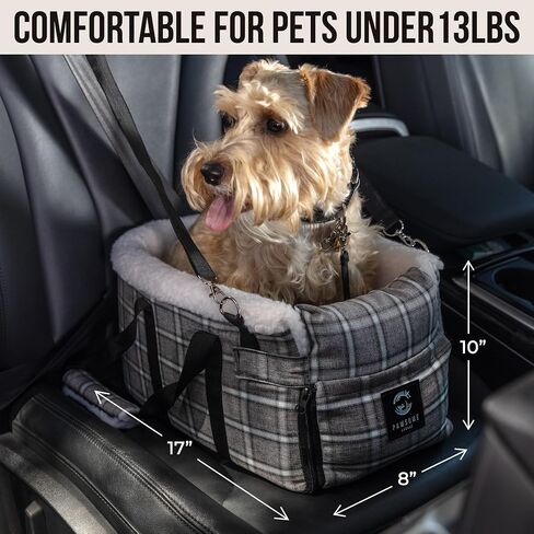 Dog Booster Seat - Center ArmRest Car Seat Lets Small Dogs or Pets Safely Ride in The Front, Back or Middle Seats of Cars or SUVs - Up to 13lbs in Saudi Arabia