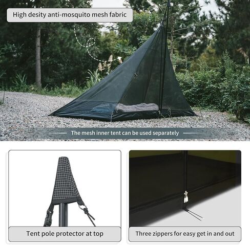 خيمة Naturehike الساخنة مع جاك موقد، خيمة Teepee، خيمة 4 مواسم لمدة 2-4 أشخاص، خيمة شتوية مضادة للرياح والثلوج للتخييم in Kuwait