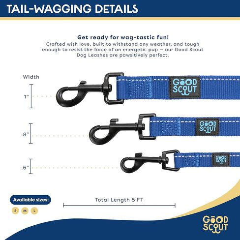 Good Scout Heavy Duty Bungee Leash, Walking & Training Leash for Puppies & Adult Dogs, Blue, Medium in Kuwait