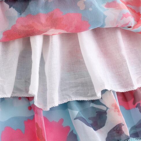 Baby Toddler Girls Dresses Chiffon Off Shoulder Flower Dress Baby Girl Clothes Summer Outfits 1-7 Years in Saudi Arabia