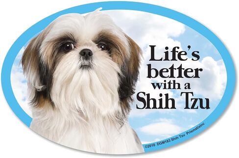 Prismatix Decal Shih Tzu Car Magnets: I (Heart) My Shih Tzu Tie Dye - Oval 6" x 4" Auto/Truck/Refrigerator/Mailbox (Funny Car Decals, Dog Magnet, Shih Tzu) in Kuwait