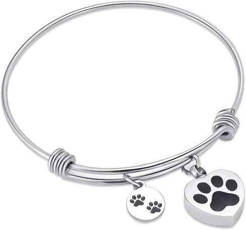 Always in My Heart Expandable cuffCremation Bracelet for Ashes Dog Cat Paw Prints Pet Memorial Urn Jewelry in Kuwait