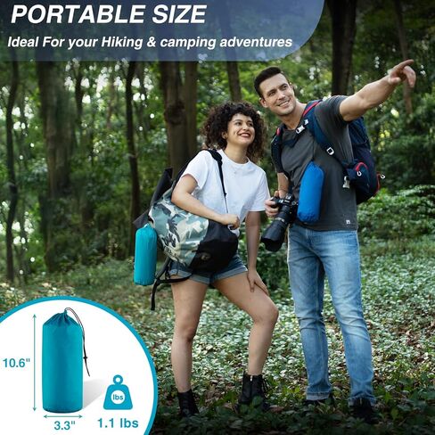 وسادة نوم AIRELAX للتخييم، سجادة نوم خفيفة الوزن وصغيرة الحجم قابلة للنفخ، مثالية للتخييم، وحقيبة الظهر، والمشي لمسافات طويلة، وحقيبة النوم، وسرير الأطفال، بني in Kuwait