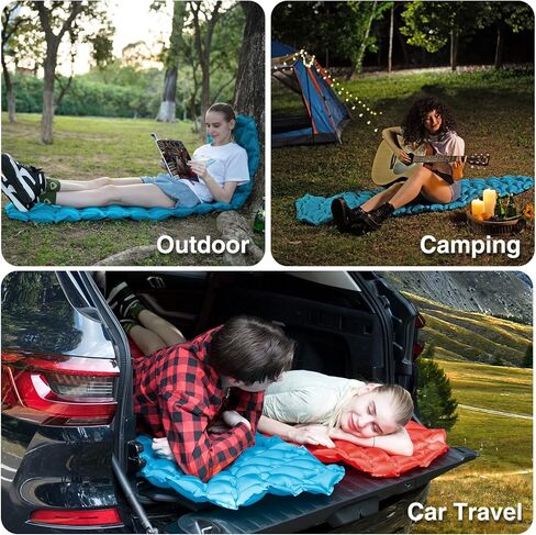 وسادة نوم AIRELAX للتخييم، سجادة نوم خفيفة الوزن وصغيرة الحجم قابلة للنفخ، مثالية للتخييم، وحقيبة الظهر، والمشي لمسافات طويلة، وحقيبة النوم، وسرير الأطفال، بني in Kuwait