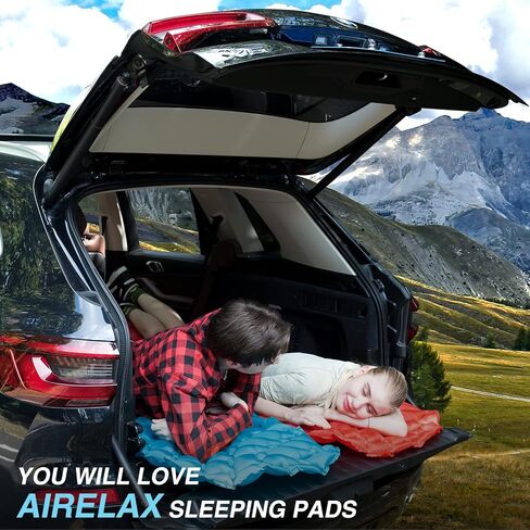 وسادة نوم AIRELAX للتخييم، سجادة نوم خفيفة الوزن وصغيرة الحجم قابلة للنفخ، مثالية للتخييم، وحقيبة الظهر، والمشي لمسافات طويلة، وحقيبة النوم، وسرير الأطفال، بني in Kuwait