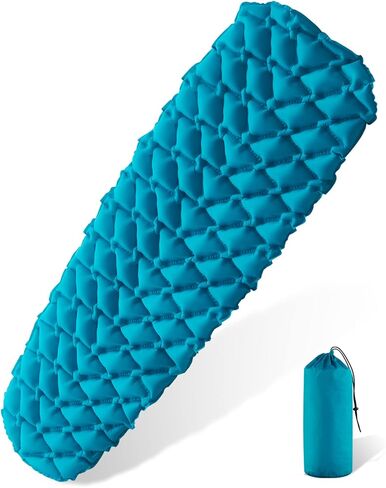 وسادة نوم AIRELAX للتخييم، سجادة نوم خفيفة الوزن وصغيرة الحجم قابلة للنفخ، مثالية للتخييم، وحقيبة الظهر، والمشي لمسافات طويلة، وحقيبة النوم، وسرير الأطفال، بني in Kuwait