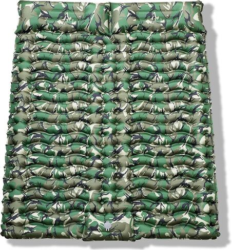 ثانكو 2 وسادة نوم مزدوجة بطبعة الجيش، وسادة نوم مموهة للتخييم لشخصين، وسادة نوم ذاتية النفخ، مرتبة هوائية للتخييم، وسادة تخييم قابلة للنفخ بضغط القدم in Kuwait