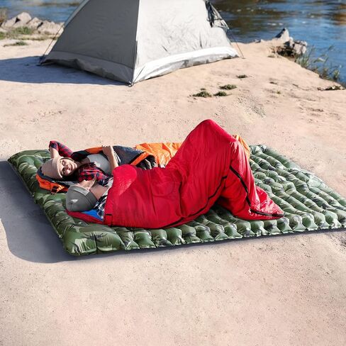 ثانكو 2 وسادة نوم مزدوجة بطبعة الجيش، وسادة نوم مموهة للتخييم لشخصين، وسادة نوم ذاتية النفخ، مرتبة هوائية للتخييم، وسادة تخييم قابلة للنفخ بضغط القدم in Kuwait