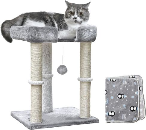 Petfelix Small Cat Tree with 20" Cat Scratching Post, Elevated Cat Bed, Cat Hammock Bed, Small Cat Tower Hammock, Cat Scratching Posts for Indoor Cats in Kuwait