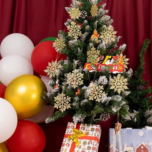 36 حزمة من البلاستيك الأبيض ندفة الثلج الحلي زينة عيد الميلاد الشتاء، معلقة زينة ندفة الثلج لشجرة عيد الميلاد العجائب في فصل الشتاء in Kuwait