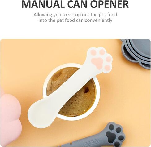 UKCOCO Jar Lid Remover Cat Shovel Can Spoon, Pet Can Opener Feeding Scoop Portable Silicone Wet Food Feeding Stirring Spoon Multifunctional Pet Tableware for Dogs and Cats Cat Food Scoop in Saudi Arabia