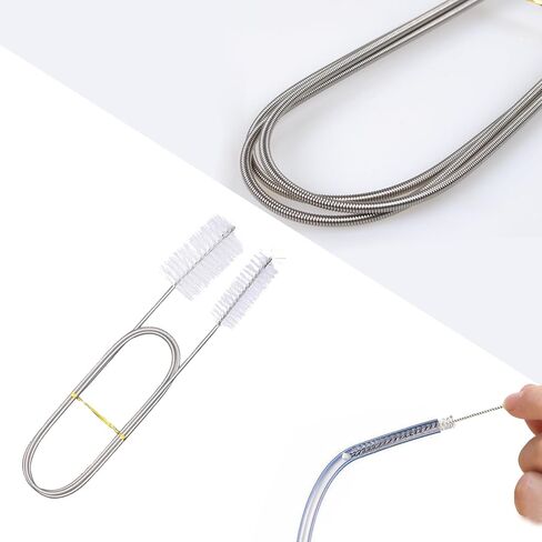 فرشاة فلتر حوض السمك ZLMC فرشاة طويلة مرنة ذات شعيرات مزدوجة خرطوم منظف الأنابيب لخزان الأسماك أو المطبخ المنزلي in Kuwait
