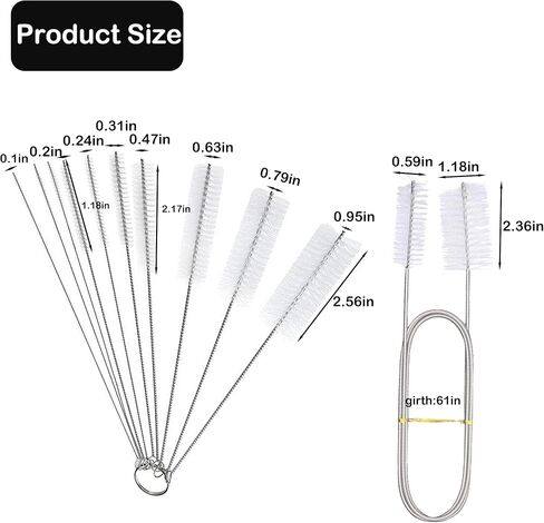 فرشاة فلتر حوض السمك ZLMC فرشاة طويلة مرنة ذات شعيرات مزدوجة خرطوم منظف الأنابيب لخزان الأسماك أو المطبخ المنزلي in Kuwait