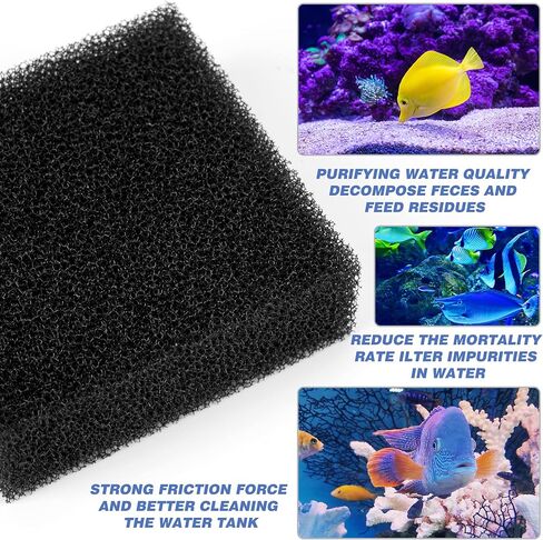 Bylion 6 Pack Filter Foam Sponges, Aquarium Cleaner Aquarium Bio Sponge Sheet Filter Media Pad Foam Fish Tank Cleaning Tools for Glass Walls Turtle & Fish Tank in Kuwait