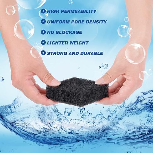 Bylion 6 Pack Filter Foam Sponges, Aquarium Cleaner Aquarium Bio Sponge Sheet Filter Media Pad Foam Fish Tank Cleaning Tools for Glass Walls Turtle & Fish Tank in Kuwait