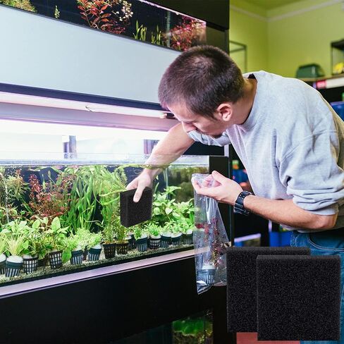 Bylion 6 Pack Filter Foam Sponges, Aquarium Cleaner Aquarium Bio Sponge Sheet Filter Media Pad Foam Fish Tank Cleaning Tools for Glass Walls Turtle & Fish Tank in Kuwait