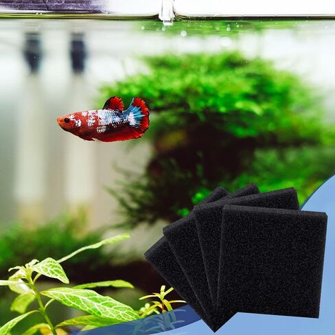 Bylion 6 Pack Filter Foam Sponges, Aquarium Cleaner Aquarium Bio Sponge Sheet Filter Media Pad Foam Fish Tank Cleaning Tools for Glass Walls Turtle & Fish Tank in Kuwait