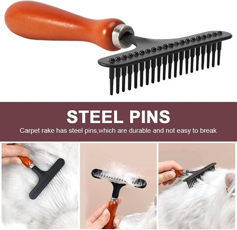 EKDJKK 2 PCS Carpet Rake, Hand Held Carpet Rake to Fluff Carpet, Rug Comb Carpet Rake for Matted Carpet, Reusable Pet Hair Carpet Rake for Make Carpet Restore Clean(Multicolor) in Saudi Arabia