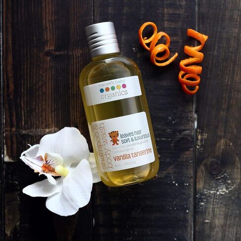 شامبو ناتشرز بيبي، غسول الوجه والجسم، 8 أونصة - مصمم للبشرة التي تعاني من مشاكل وحساسة، درجة حموضة محايدة. خالٍ من الكبريتات أو العطور الصناعية - الفانيليا واليوسفي in Kuwait