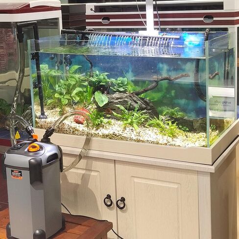 SUNWEN Aquarium External Ultra-Quiet Canister Filter, Fish Tank Water Circulation Filters with Filters Media 171/225/266/317/397 GPH in Kuwait