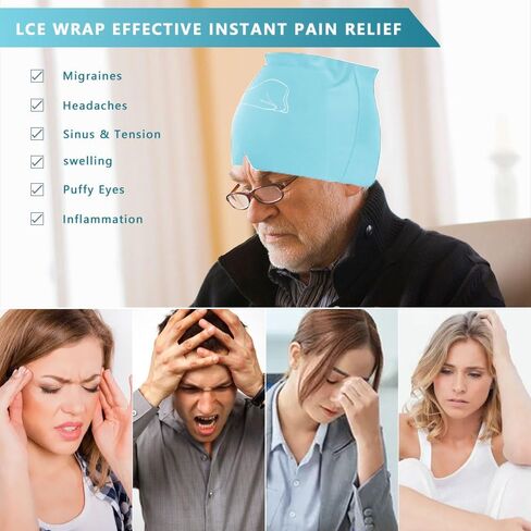 قبعة الصداع النصفي، عبوة ثلج للصداع، غطاء رأس ناعم ومريح للرجال والنساء in Kuwait