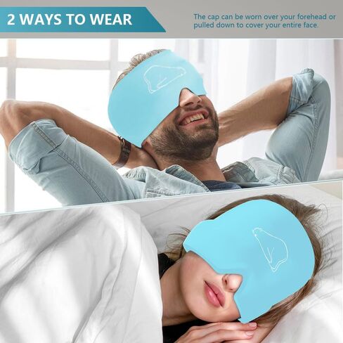 قبعة الصداع النصفي، عبوة ثلج للصداع، غطاء رأس ناعم ومريح للرجال والنساء in Kuwait