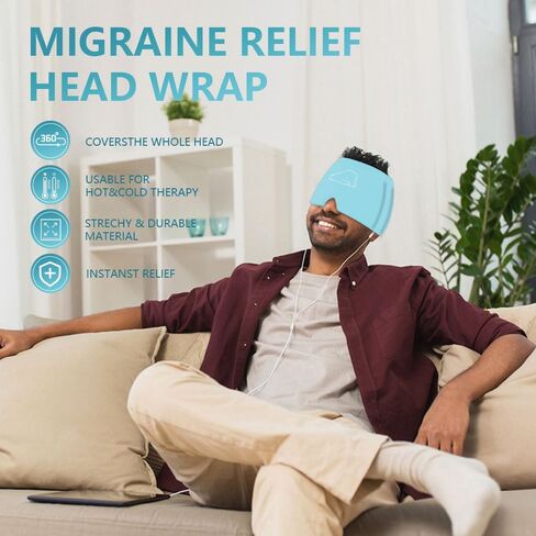 قبعة الصداع النصفي، عبوة ثلج للصداع، غطاء رأس ناعم ومريح للرجال والنساء in Kuwait