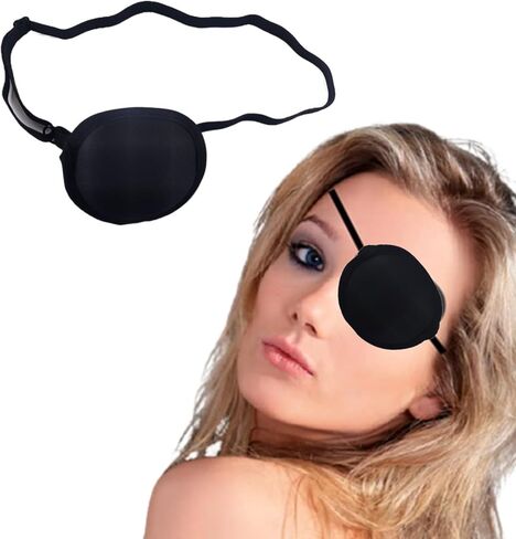 XianglangsuccessMonocular Black Eye Patch Washable Amblyopia Medical Eye Patch, Pirate Suit for Adults and Children in Kuwait