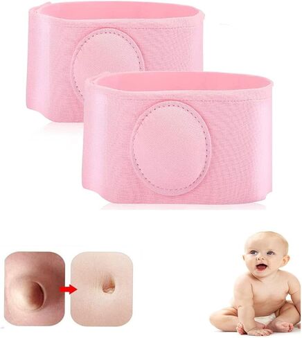 حزام فتق من WenTigDY، حزام فتق بزر بطن الطفل للأطفال، حزام فتق بزر بطن الطفل، حزام فتق علاج علاج الفتق للأطفال الرضع، حزام فتق سري - وردي (قطعتان) in Kuwait